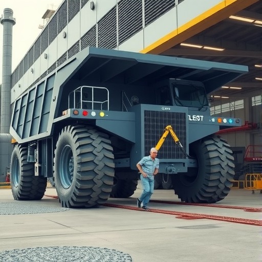 北方股份公司首台120吨级NTE130E纯电动电动轮矿用车成功下线(图2)