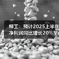 柳工：预计2025上半年净利润同比增长20%至30%