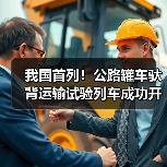 我国首列!公路罐车驮背运输试验列车成功开行(图3) 我国首列!公路罐车驮背运输试验列车成功开行(图3)