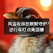 风雪夜谁在默默守护？逆行车灯点亮温暖（图4）
