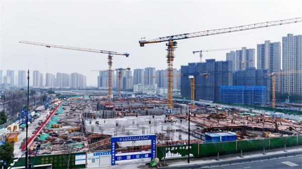 中交路建绍兴TOD项目正负零首块顶板浇筑完成